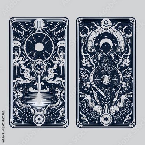 vintage aquarius ouija playing card tattoo