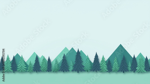 Serene Papercut Mountain La...