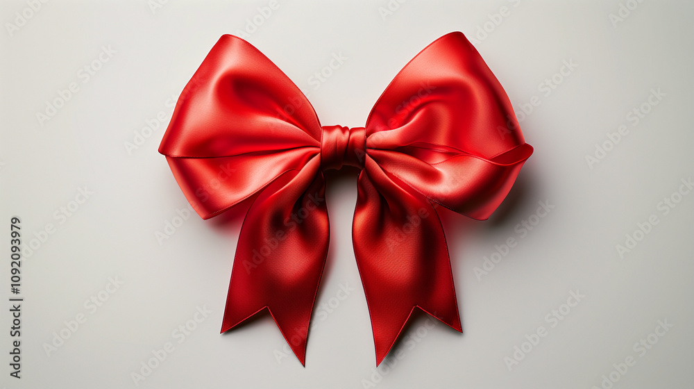 Fototapeta premium realistic red bow on a white background