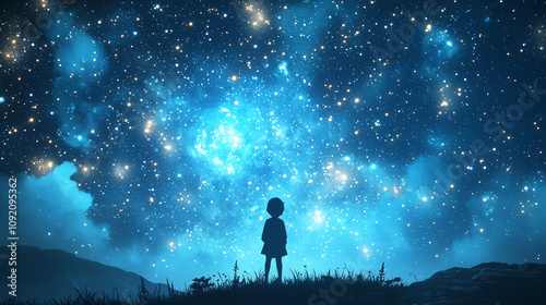 Child Gazing at the Starry ...