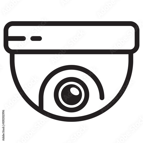 CCTV camera icon with outline style