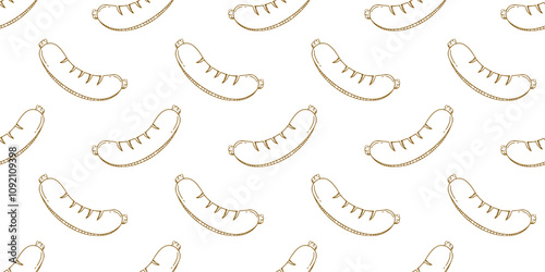 vintage sausages pattern background. Seamless pattern of sausage background. Sausage Seamless Pattern. 