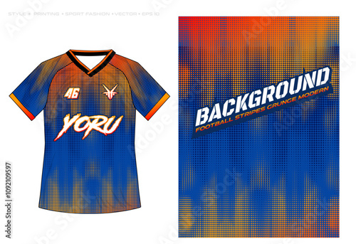 halftone gradient orange blue sublimation jersey background design vector sporty speed stripes