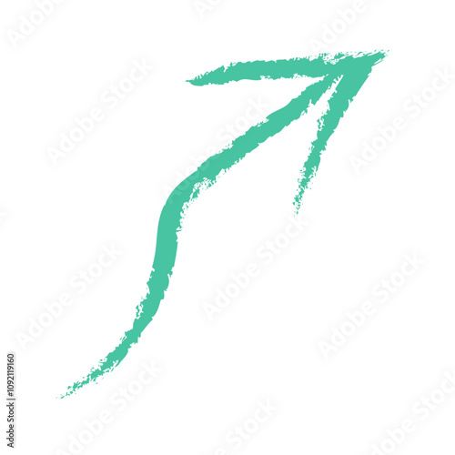 green arrow geometric figures painted style. painted brush arrow. suit for banner, cover, poster, website, landing page, app, icon. vector illustration