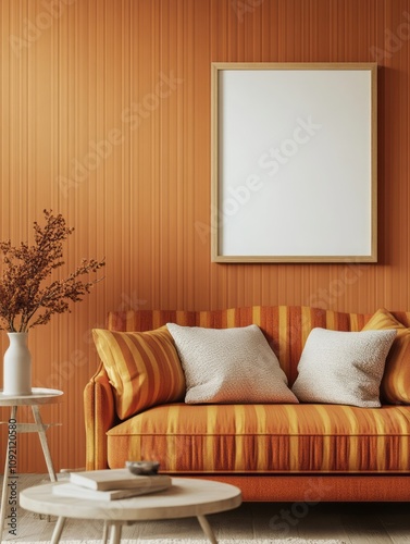 Orange Sofa Living Room Dec...