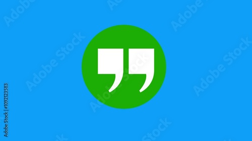 quotation mark symbol inside a speech bubble design animation .