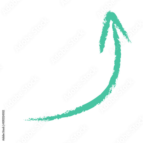 green arrow geometric figures painted style. painted brush arrow. suit for banner, cover, poster, website, landing page, app, icon. vector illustration