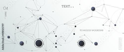 Vector illustration molecule, Network Connection. Element of geometric shape, wave line, dot, on white background. Modern graphic design for web site. Digital Technology, science, futuristic concept