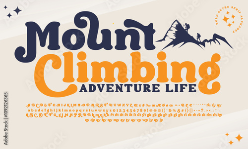 Mount Climbing Serif, Cosmetic, Fashion Stylish Display Bold Font alphabet