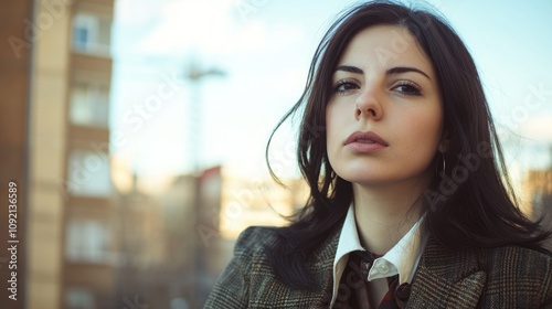 Portrait of a Woman in a City Setting photo