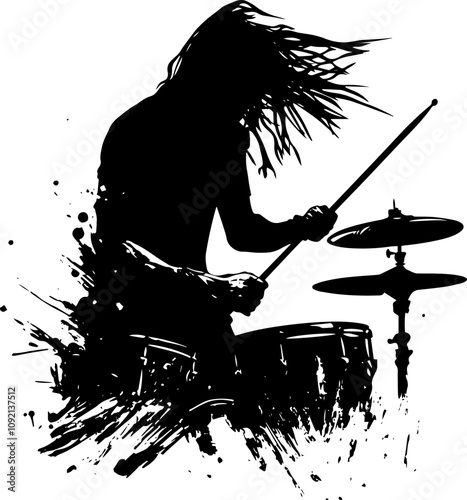 silhouette of a drummer