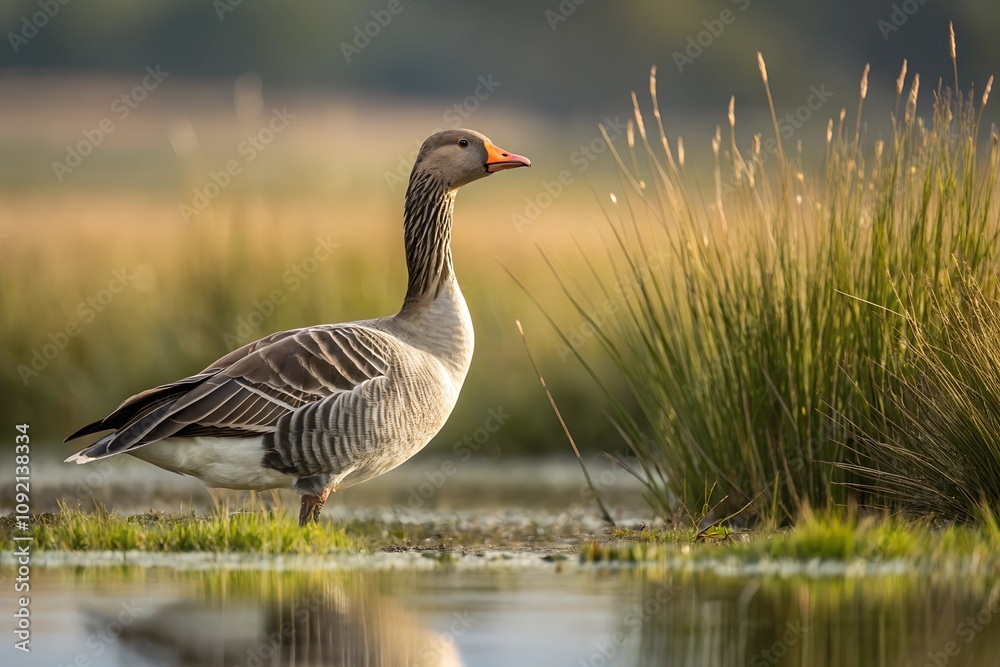Goose is standing on water Goose is standing on water