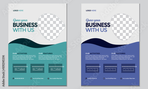 Corporate Flyer design, Professional Flyer design, modern flyer template, modern flyer, flyer with organic shape, business flyer design, creative flyer design, innovative flyer mockup, event flyer