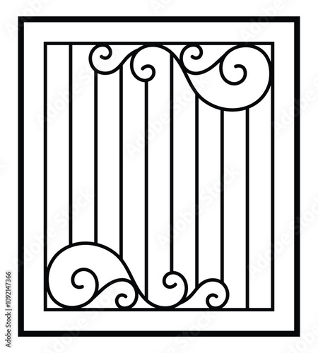 Steel grill design silhouette vector