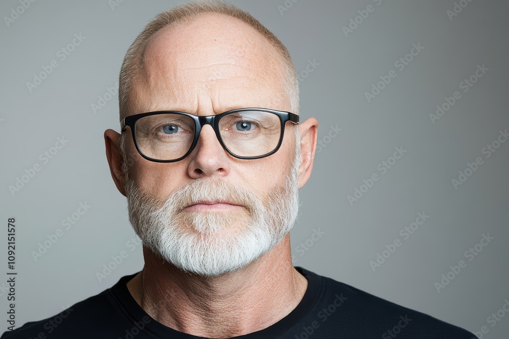 A man with a calm, neutral expression, sporting trendy glasses that add sophistication and intelligence to his look. A man with a calm, neutral expression, sporting trendy glasses that add sophistication and intelligence to his look.