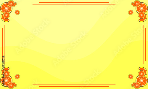 frame background. orange fruit theme frame. border. abstract background. frame for card, letter, charter, invitation, cover, decoration, paper, poem, quote, design, certificate. vector illustration.