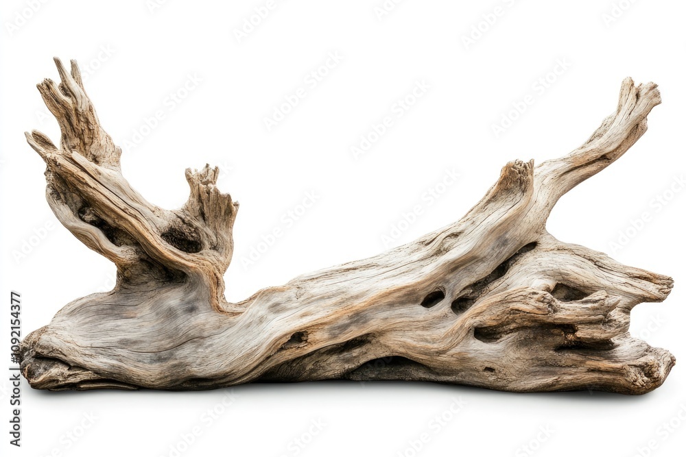 Fototapeta premium dry wood or dead tree on white background