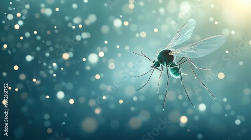 Microscopic Mosquito in a Sparkling Light Spectacle photo