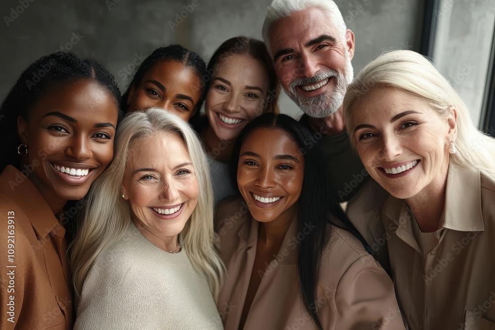 Obraz premium A joyful multigenerational group posing for the camera.
