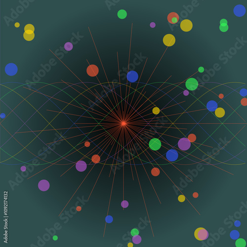 Dynamic Harmony: Geometric Precision and Fluid Creativity on a Canvas of Depth and Contrast