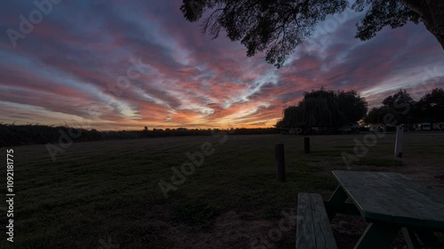 Colorful cloudy sky Timelapse in open field