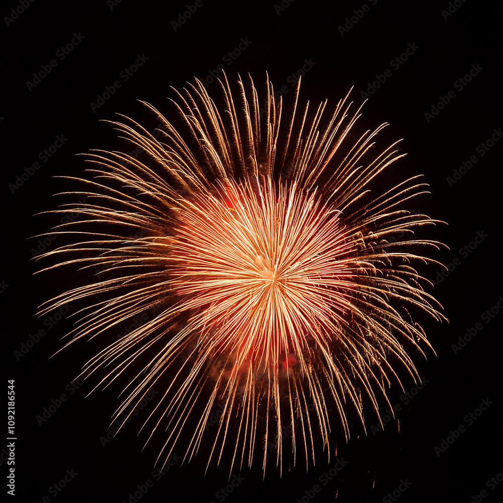 Obraz premium Fireworks on the black background