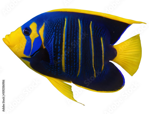 colorful Blueringed angelfish isolated background photo