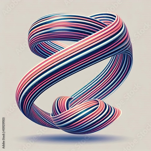 Optical Illusion Ribbon A stroke that plays with visual percepti photo