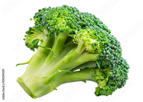 Fresh green broccoli isolated on white background photo