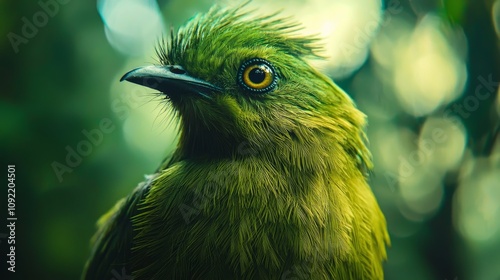 Close-Up of a Vibrant Liberian Greenbul Bird photo