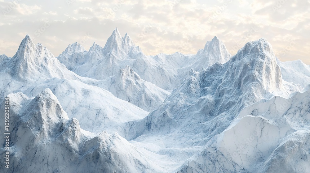 Obraz premium Majestic snow-capped mountains under a clear sky, showcasing natural beauty.