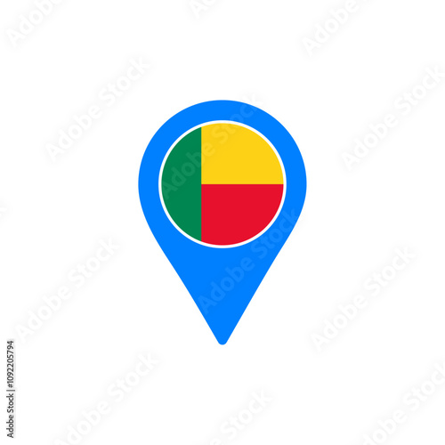 Benin location pin with national flag design Free Download Benin location pin with national flag design - GFXLoad