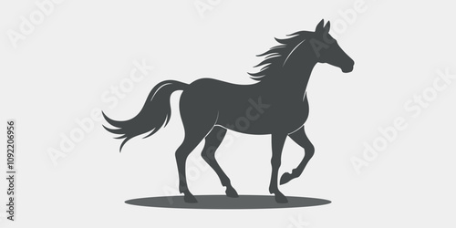 horse silhouette vector art, ideal for equestrian, ranch, or nature-inspired designs photo