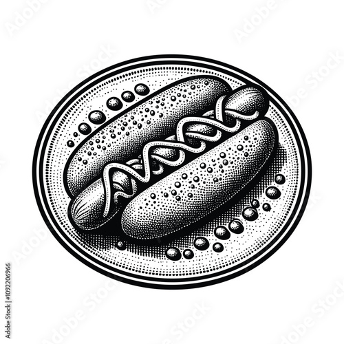 Beautiful vector hand drawn sketch off a food plate Illustration design. food vector art. photo