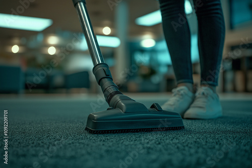 Wallpaper Mural Person Cleaning Carpet With Vacuum Cleaner Torontodigital.ca
