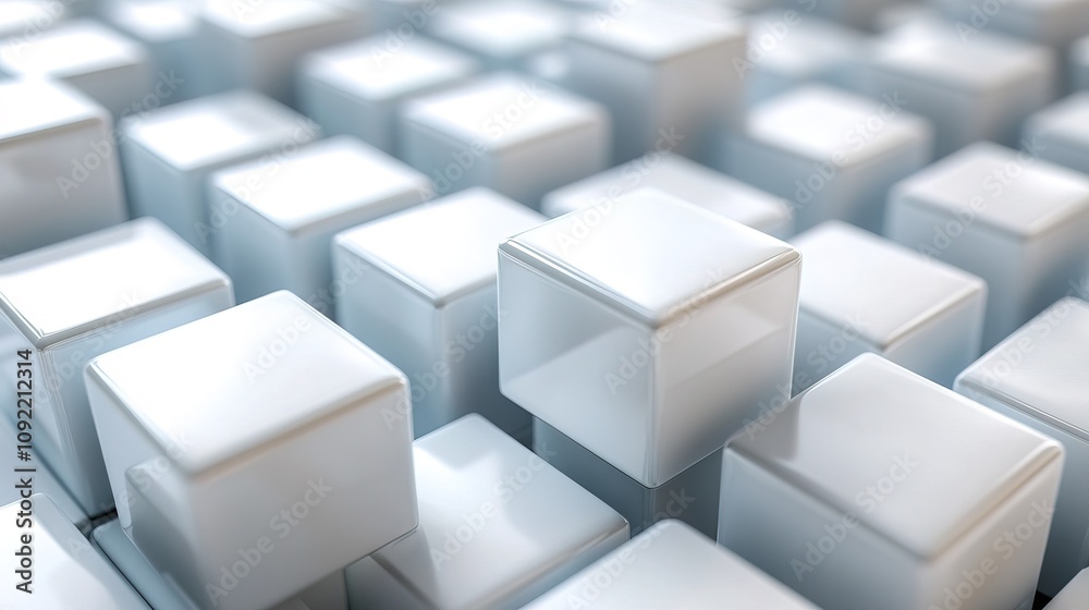 Obraz premium 3d rendering of cube abstract geometric background. technology concept