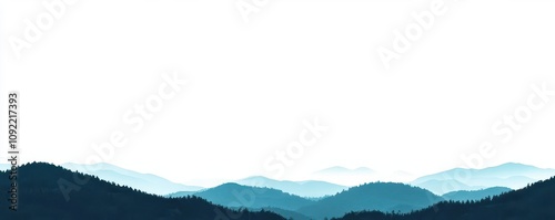 Serene mountain landscape under clear sky.