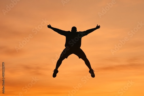 Wallpaper Mural A silhouette of a person performing a star jump, with bold lines and gradient tones, minimal and powerful Torontodigital.ca