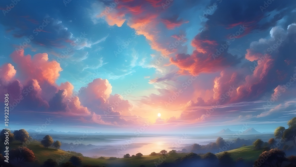 Obraz premium sunset in the mountains