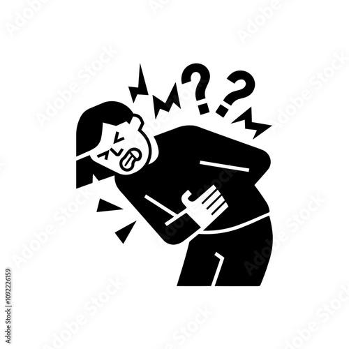 Person with abdominal pain icon
