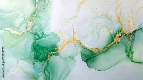 gossamer layers of verdant green and shimmering gold intertwine with ethereal white mists, creating a soft-focus celtic reverie perfect for st patrick's day ambiance