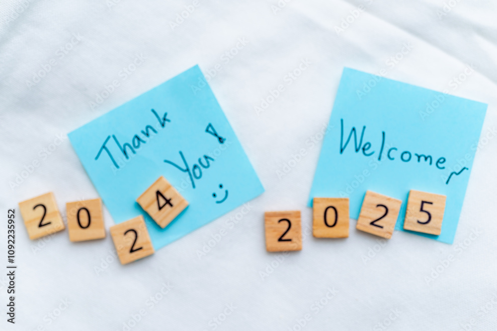 New year transition thanking 2024 and welcoming 2025 corporate office digital content professional environment inspirational viewpoint