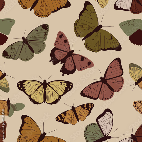 Butterfly pattern cute pattel color photo