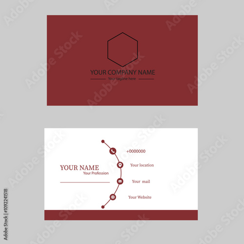 White and beep red color designing Business card