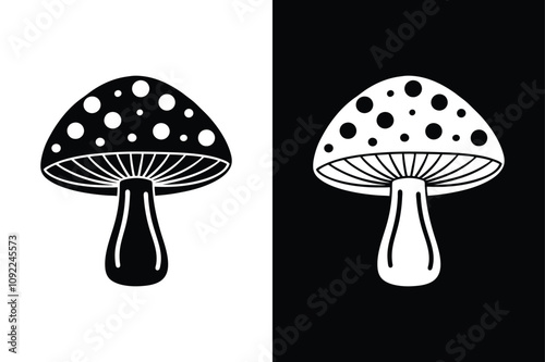 Silhouette Mushroom Icon. Perfect for Modern Design Needs
