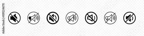 No sound icon vector . Mute your phone, sound off, sign of prohibition, mute icon no sound symbol volume speaker off icons silent icon symbol
