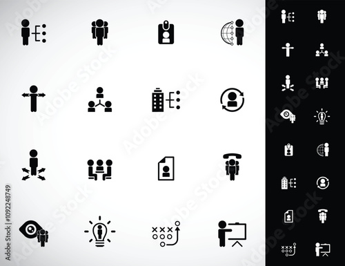 Universal business management and human resources icon set. Universal icons for web and mobile. Vector.