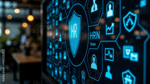 Human Resource Concepts: Human Resource Management and Talent Selection, ICONS representing employee selection, talent management, and human resources processes to identify suitable candidates