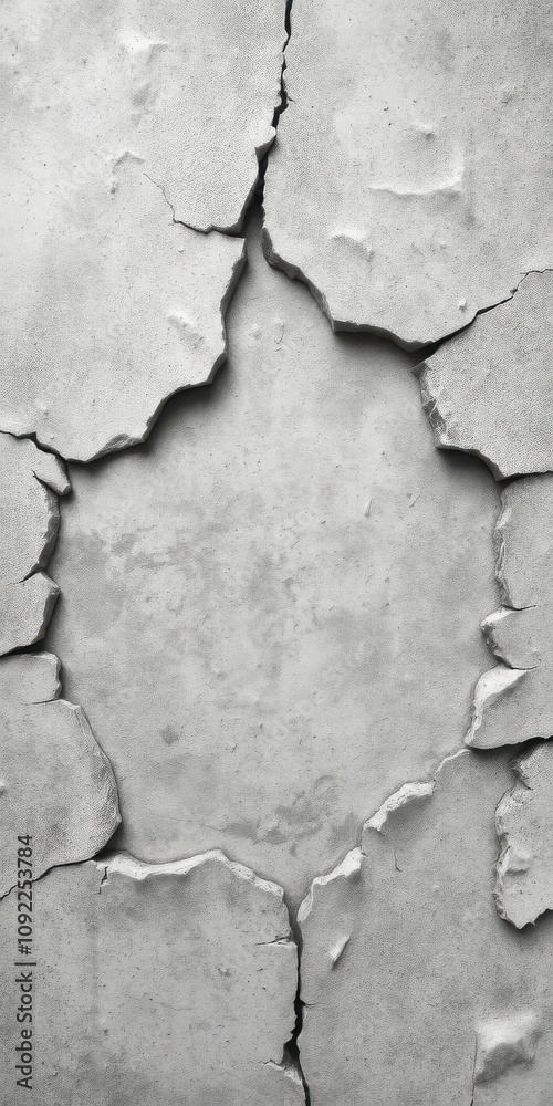 Fototapeta premium Realistic broken textured effect mockup with abstract design, broken, effect