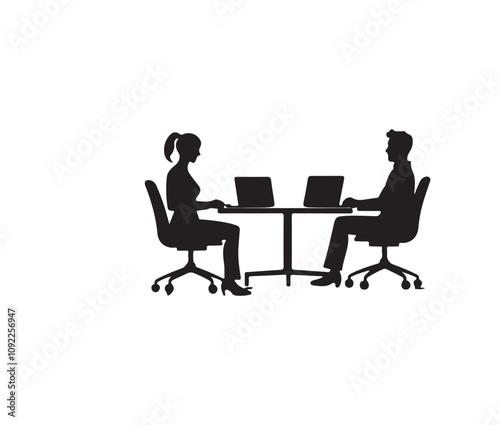 business people meeting. Meeting glyph solid icons collection. Containing business, training, seminar, teamwork, workshop.